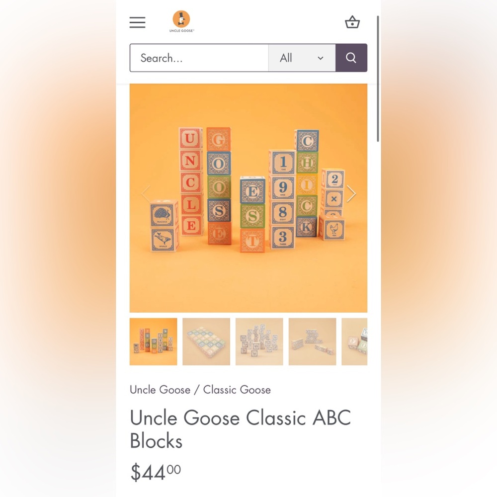 Gently Used Uncle Goose ABC blocks